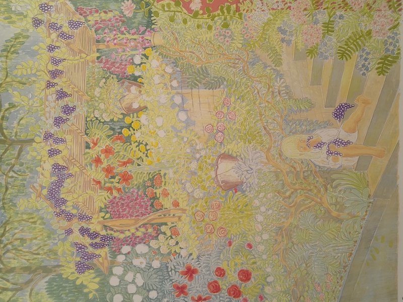 Färglitografi, "Trädgård i Santa Maria" Mårten Andersson, signerad & numrerad