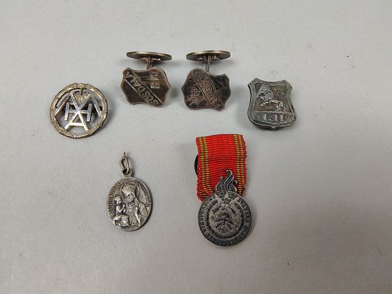 Silver, bl.a. Manschettknappar Sösdala BK