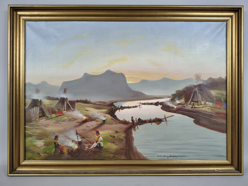 Olja på duk, Willhelm Engström, signerad