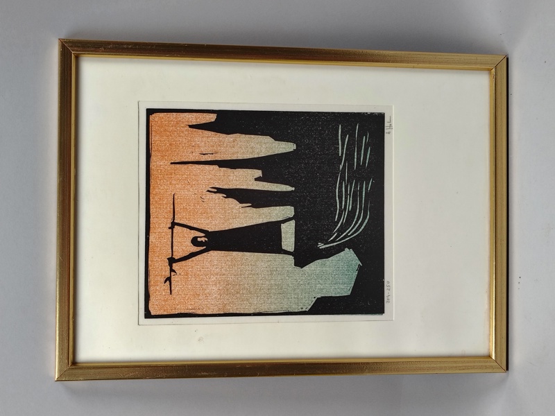 Träsnitt, Åke Holm, Signerad & numrerad