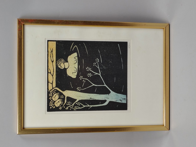 Träsnitt, Åke Holm, Signerad & numrerad