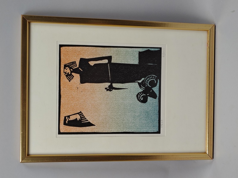 Träsnitt, Åke Holm, Signerad & numrerad