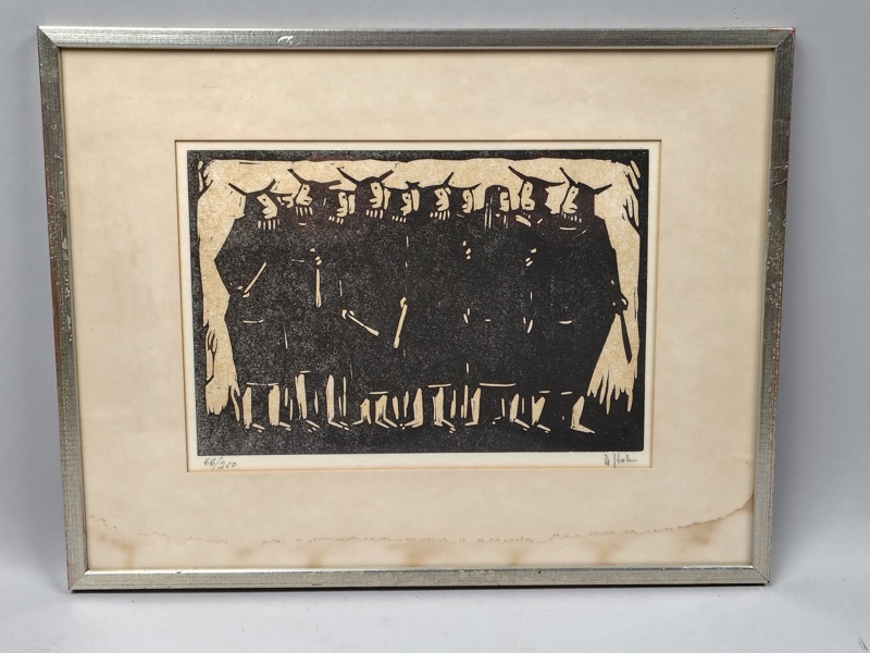 Träsnitt, Åke Holm, Signerad & numrerad