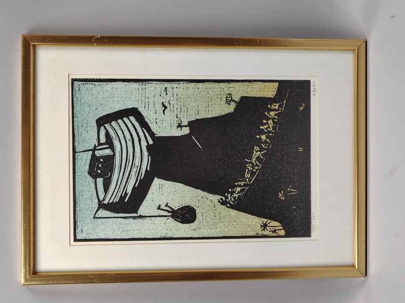 Träsnitt, Åke Holm, Signerad & numrerad