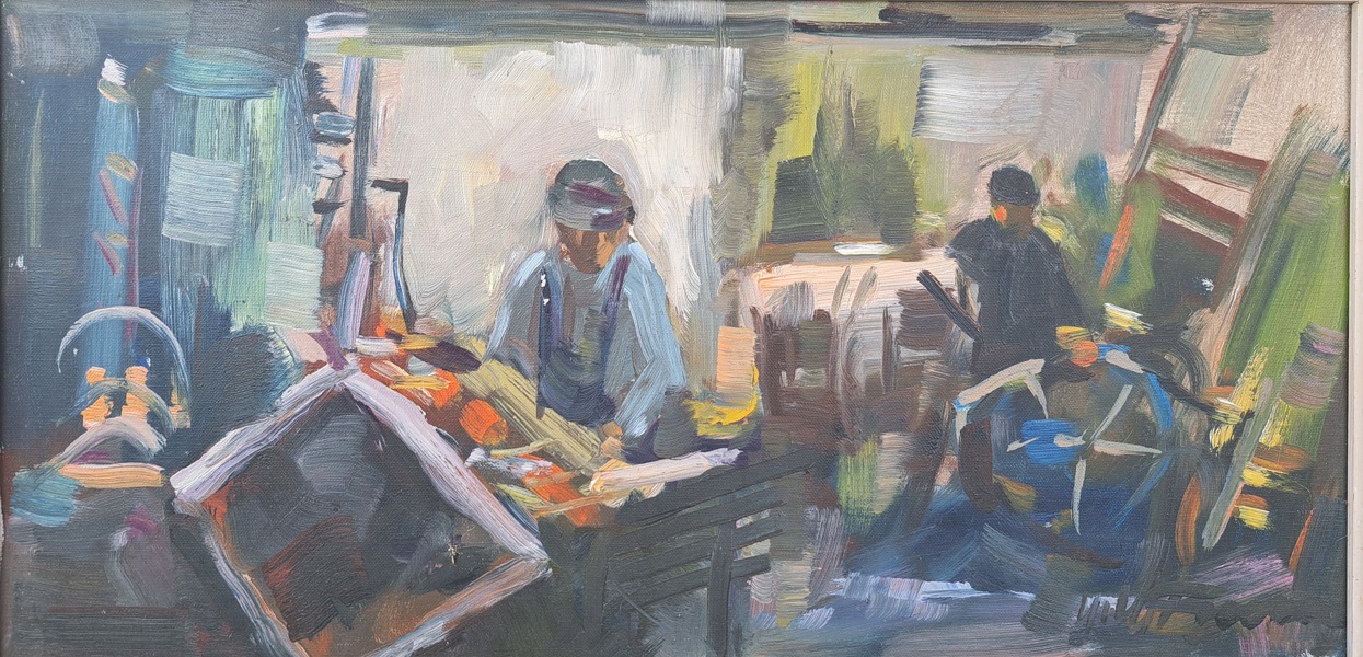 Olja på duk, Uno Hubert Karlsson, signerad