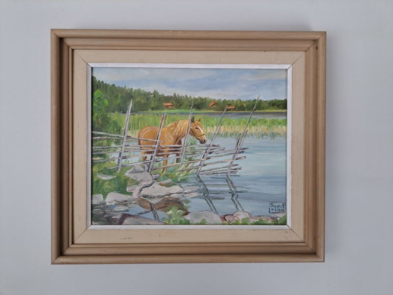 Olja på pannå, Axel Svedring, signerad