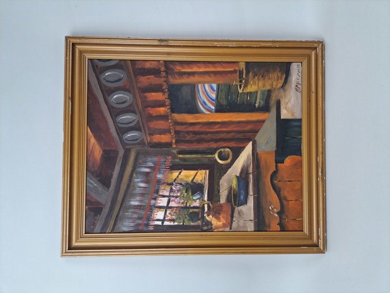 Olja på duk, signerad Hugo Palmquist, signerad