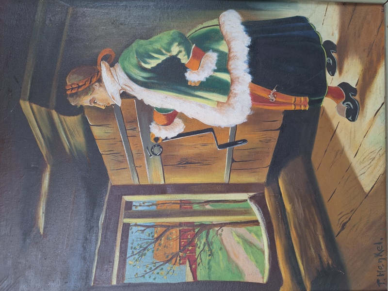 Olja på duk, oidentifierad konstnär,  signerad T Henkel