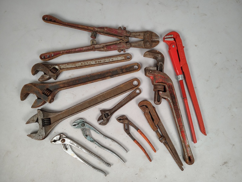 Verktyg bl.a. Skiftnycklar & rörtänger