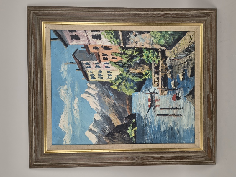 Olja på duk, Oidentifierad konstnär, signerad