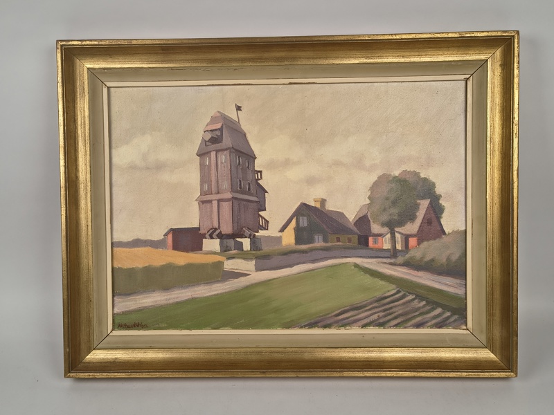 Olja på duk, Åke Sundström, signerad