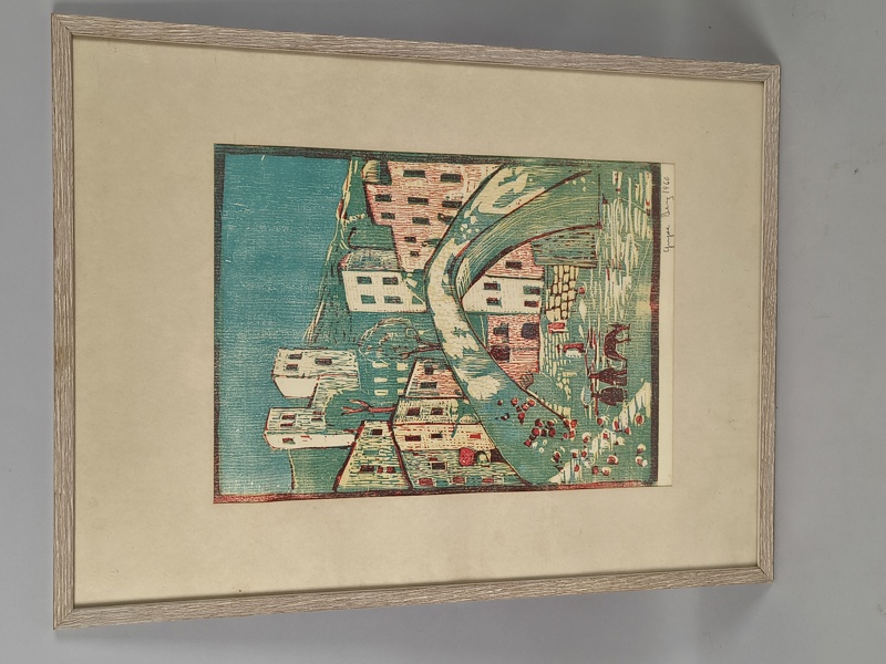 Färglitografi, Yngve Berg, signerad