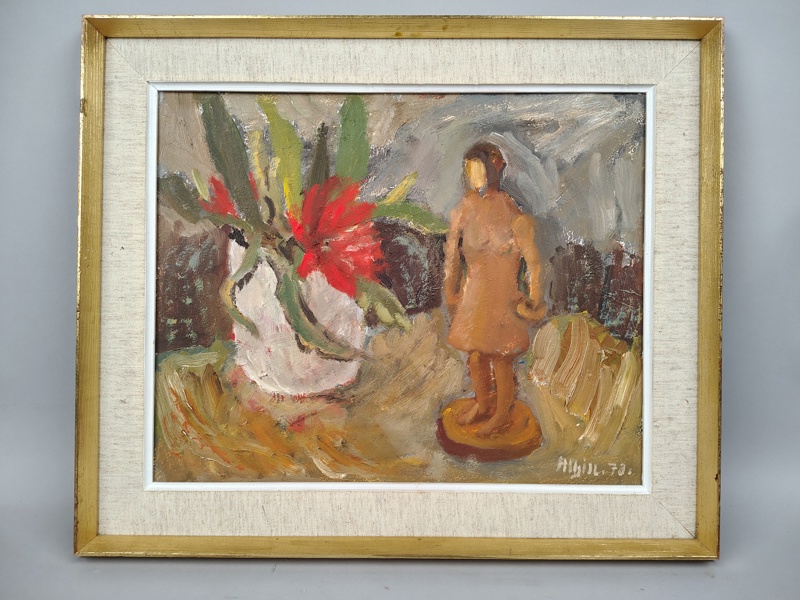 Olja på pannå, Oskar Albin Nilsson, signerad