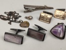 Silverföremål bl.a. Manschettknappar & slipsnål