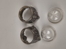 Silver saltkar & skedar, med glas