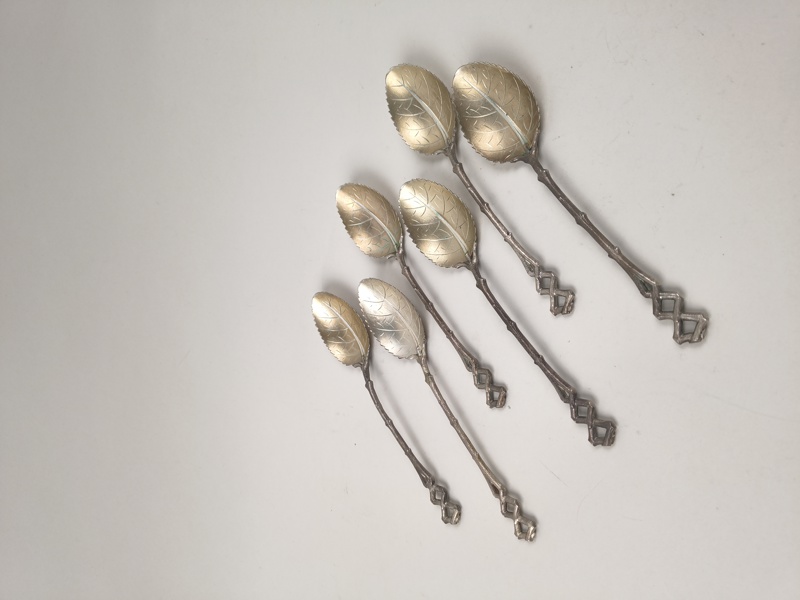 Skedar 6 st, Silver Lövformade