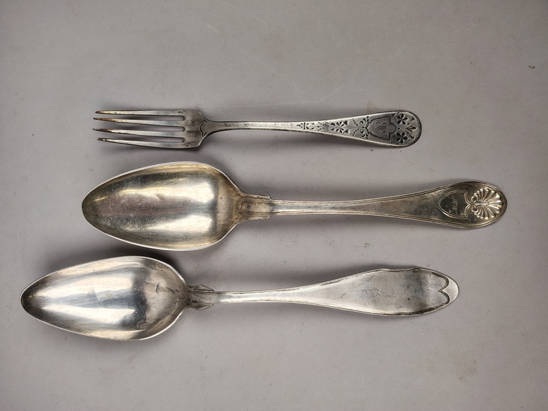 Skedar & Gaffel, Silver, 1800-tal