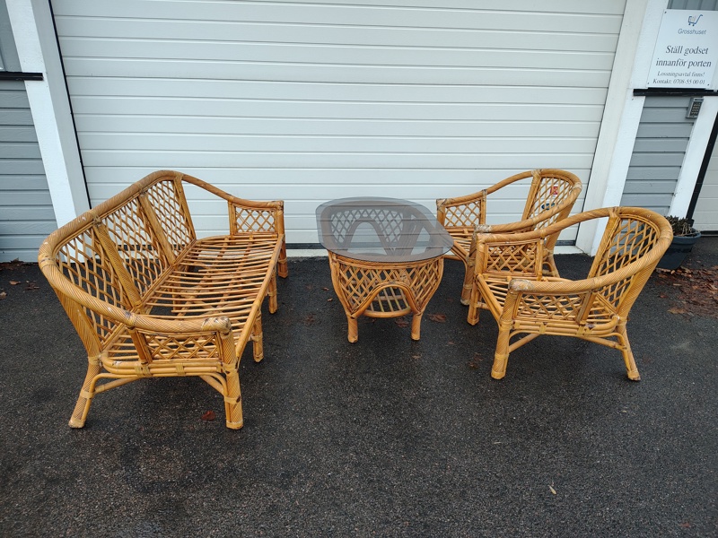 Rottingmöblemang, 4 delar