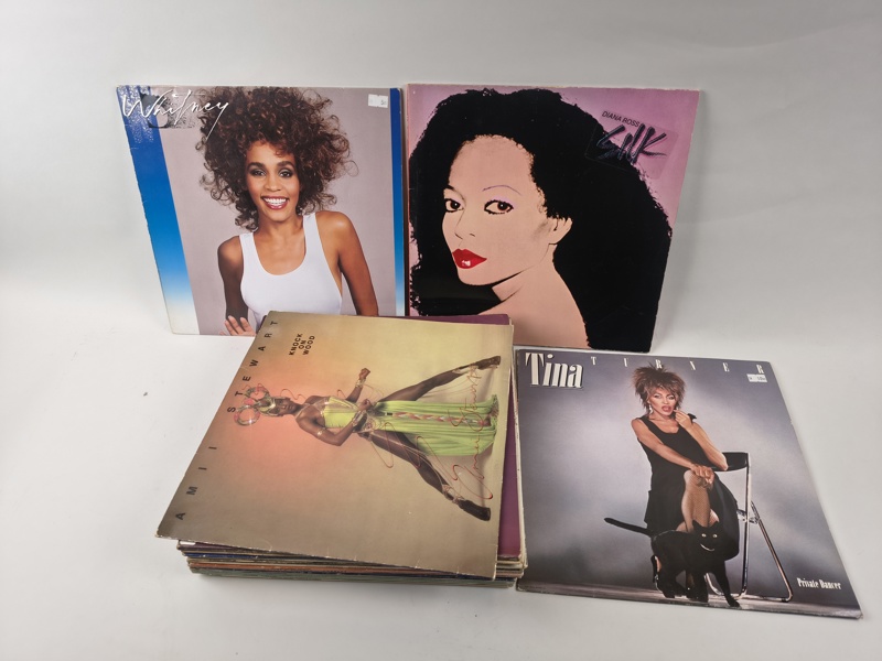LP-skivor 22 st bl.a. Tina Turner, Whitney Huston m.fl.