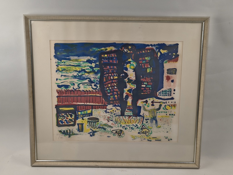  Färglitografi, "Skulptörens Gård" Sven Erixson X:et, signerad & numrerad