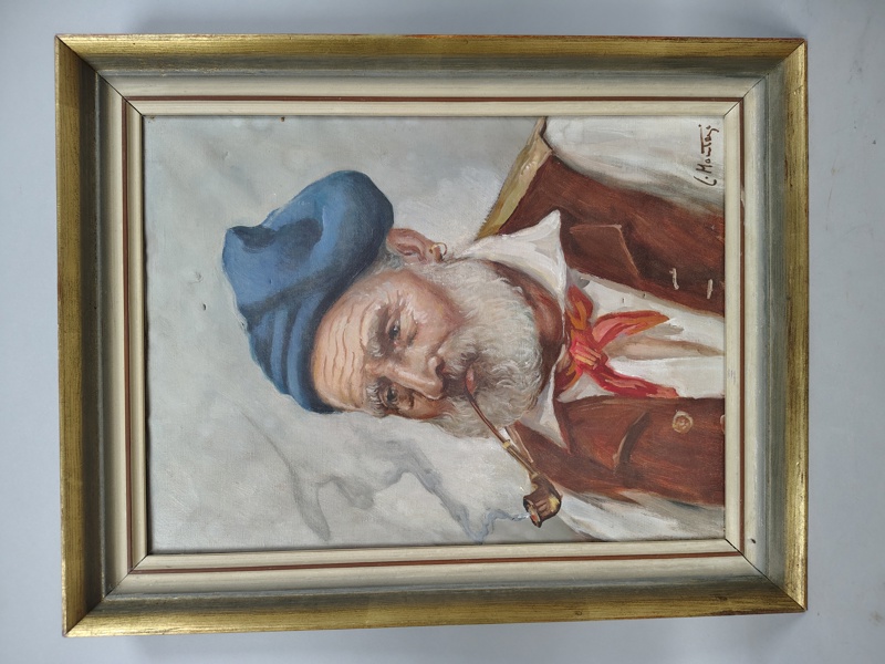 Olja på duk, oidentifierad konstnär