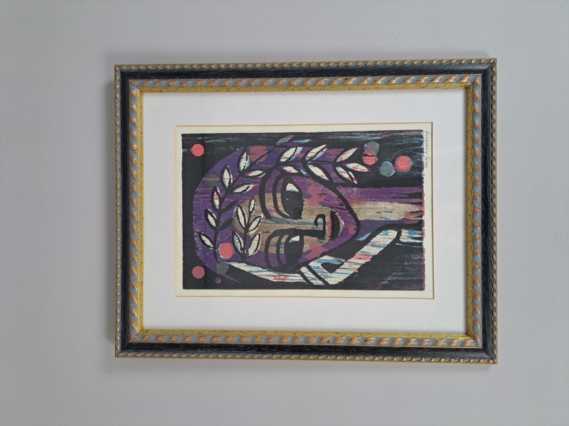 Träsnitt, Maj Hemberg, signerad