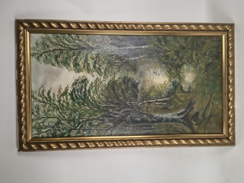 Olja på duk, signerad Linderoth, oidentifierad konstnär