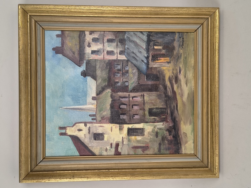 Olja på duk, oidentifierad konstnär