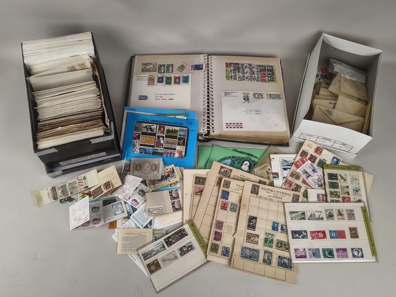 Parti frimärken, förstadagsbrev m.fl