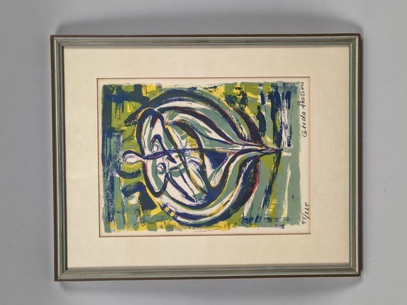 Färglitografi, Gerda Åkesson, signerad