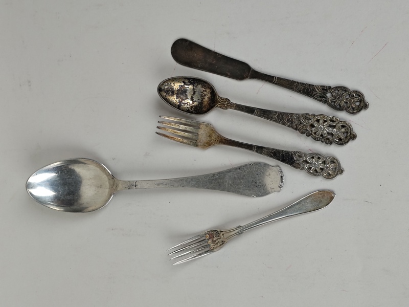 Silverbestick, bl.a. frukostbestick 900 Silver