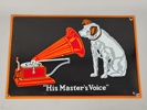 Emalj-skylt, "His Master's Voice"