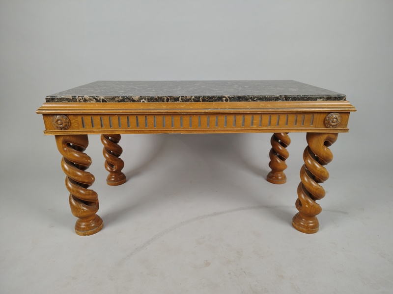 Konsolbord, ek & marmor