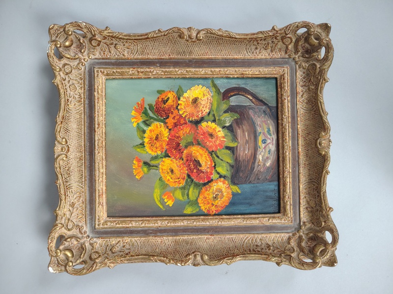 Olja på pannå, Anna Lindkvist, signerad