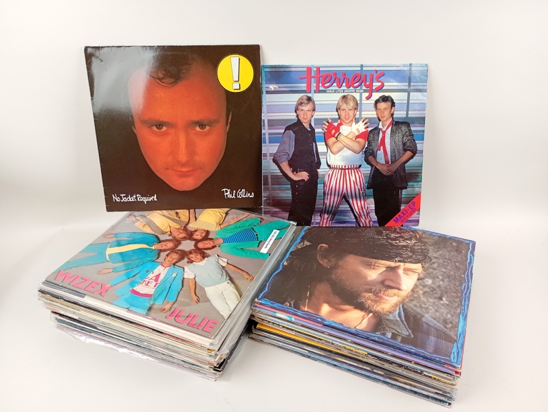 Parti LP-/vinylskivor, Blandad genre Mestadels 80-tal bl.a. Phil Collins