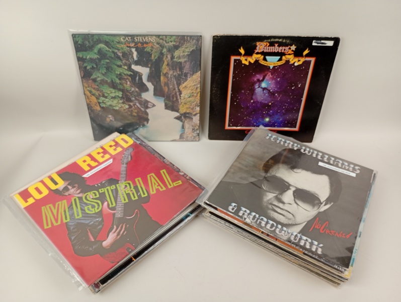 Parti LP-/vinylskivor, Blandad genre bl.a. Cat Stevens, Lou Reed, Jerry Williams m.fl.