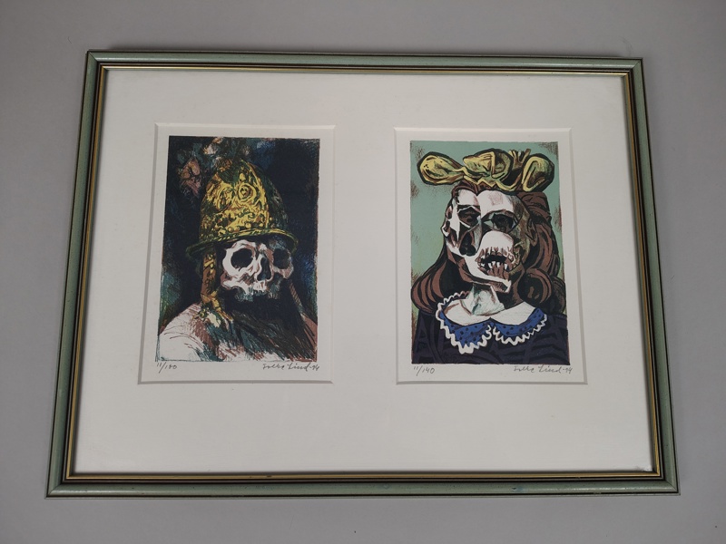 Färglitografier 2 st, Folke Lind, signerade