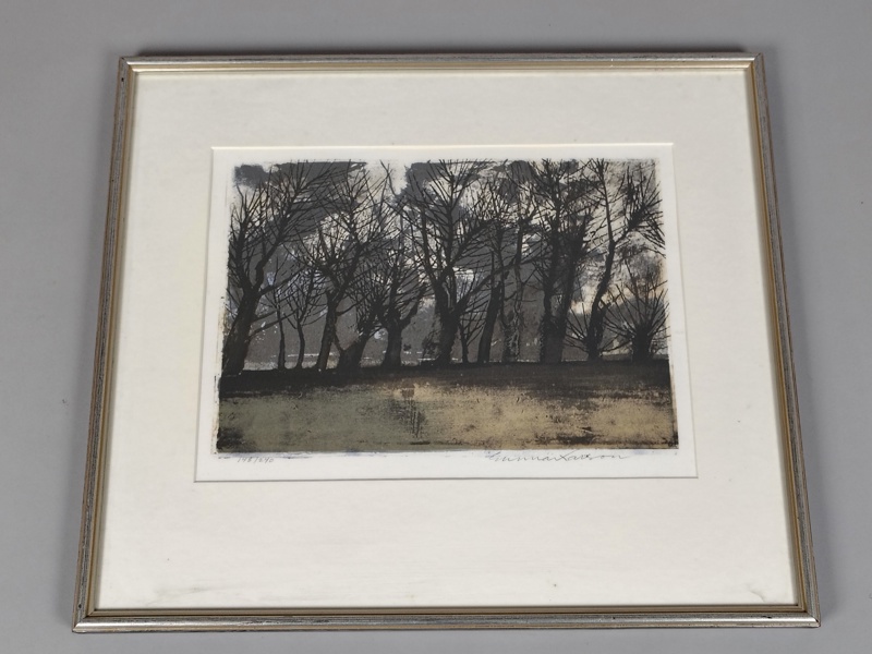 Färglitografi, Gunnar Larsson, signerad