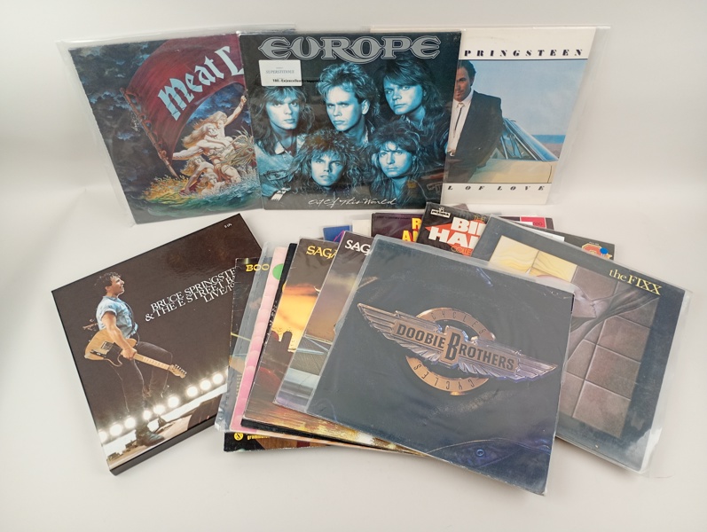  Parti LP-/vinylskivor, Rock bl.a. MEat Loaf, Europe m.fl.