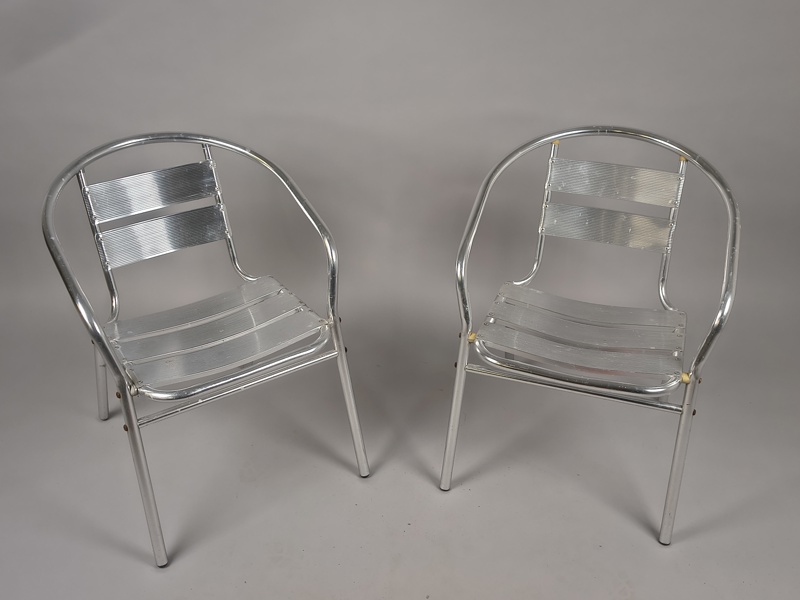 Caféstolar 2 st Aluminium