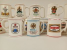 Miniatyrsejdlar 18 st, "The Official Tankards of the World's Freat Breweries" Franklin Porcelain