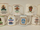 Miniatyrsejdlar 18 st, "The Official Tankards of the World's Freat Breweries" Franklin Porcelain
