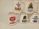 Miniatyrsejdlar 18 st, "The Official Tankards of the World's Freat Breweries" Franklin Porcelain