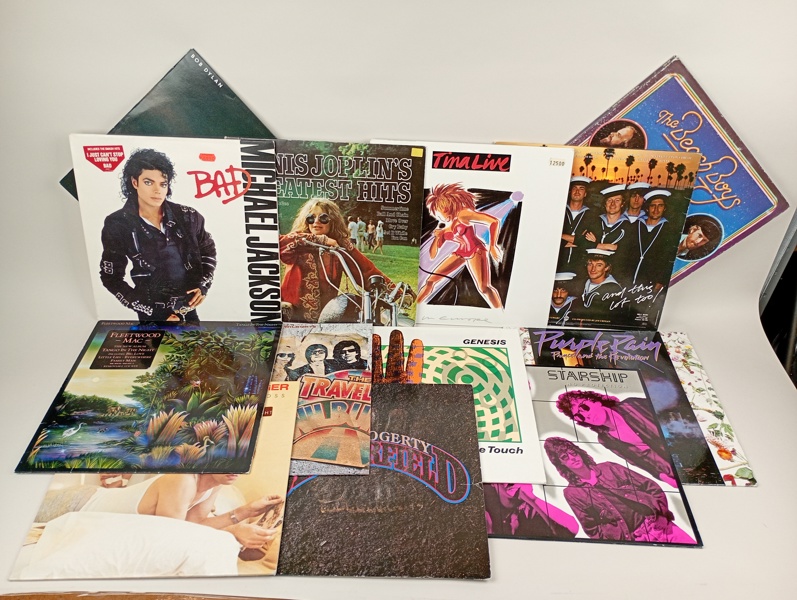 LP-skivor/Vinyl, 13 st bl.a. Bob Dylan, Janis Joplin, Mick Jagger m.fl.