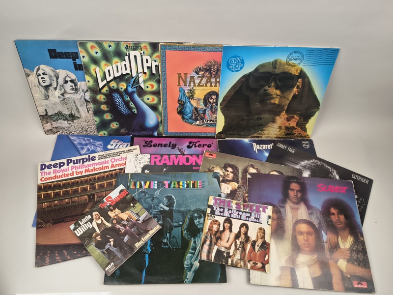 LP-skivor/Vinyl, Hårdrock bl.a. Nazareth, Kiss, Deep Purple m.fl.