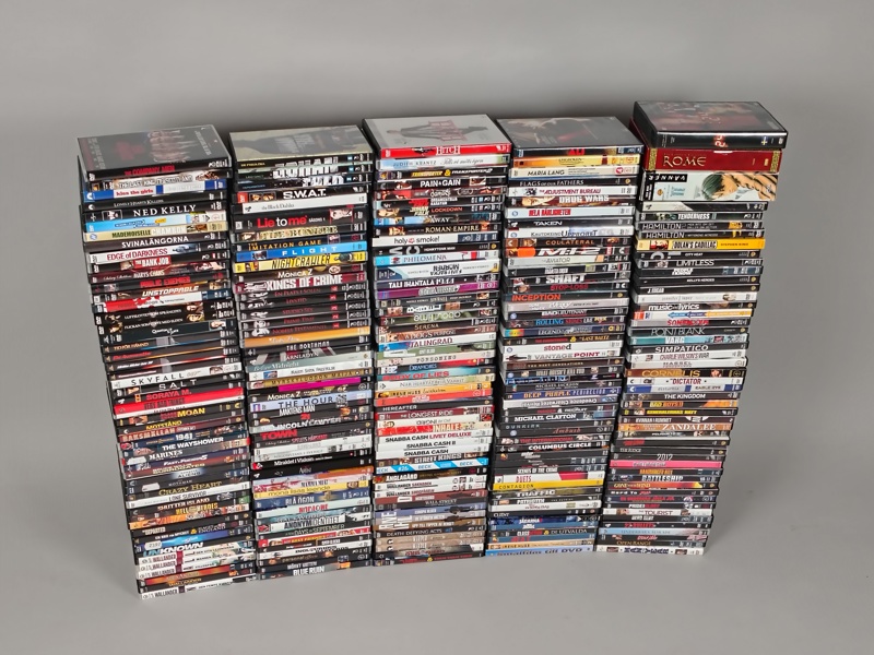 Stort parti DVD-filmer, ca 250 st