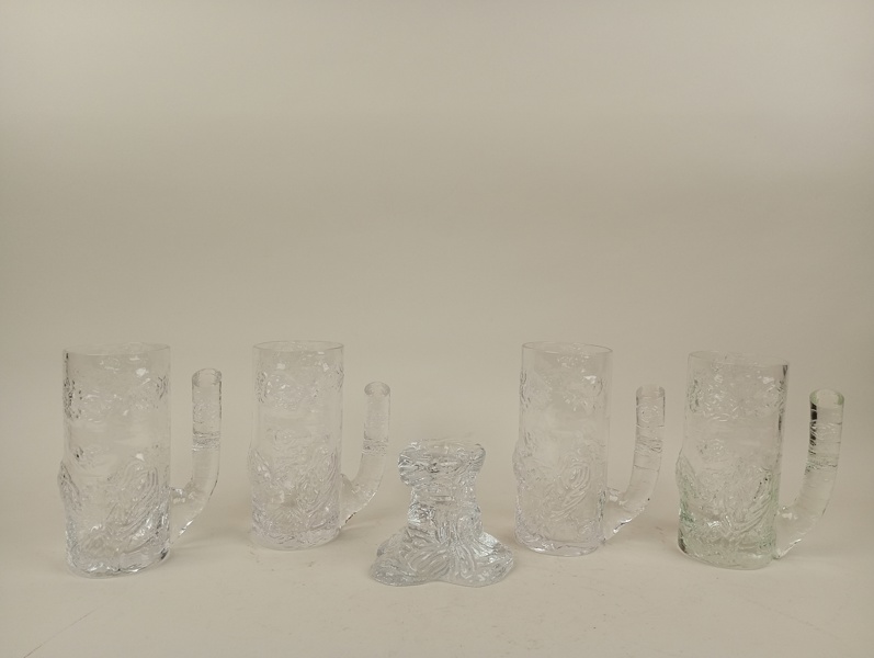 Ölsejdlar & ljusstake, "Björkstubbe" Eugen Montelin, signerade