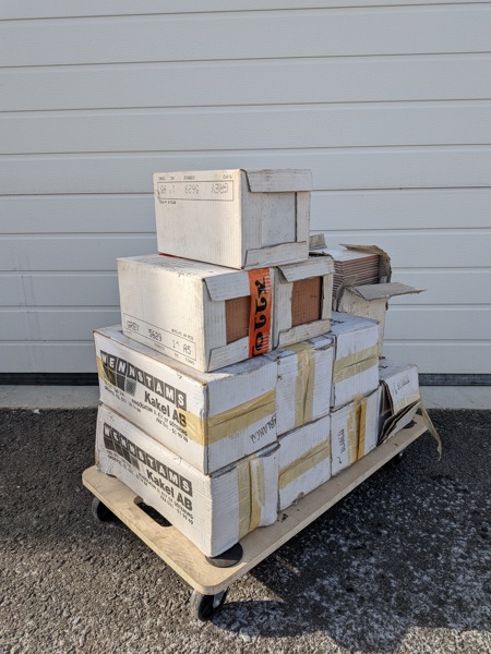 Parti kakel, vit & grå