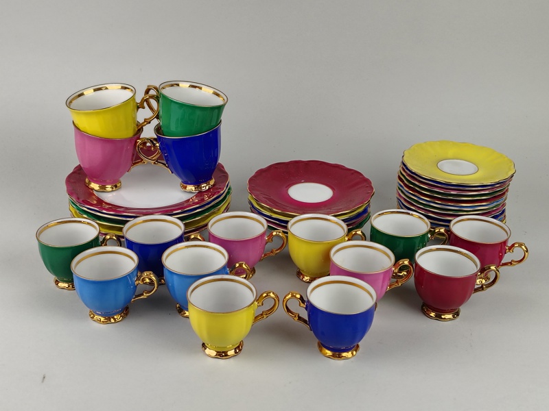  Mocca- & Kaffeservis, Bareuther Bavaria Waldsassen