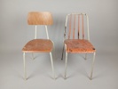 Stolar 2 st, stålrörsstomme bl.a. Bjärnums slöjdfabrik